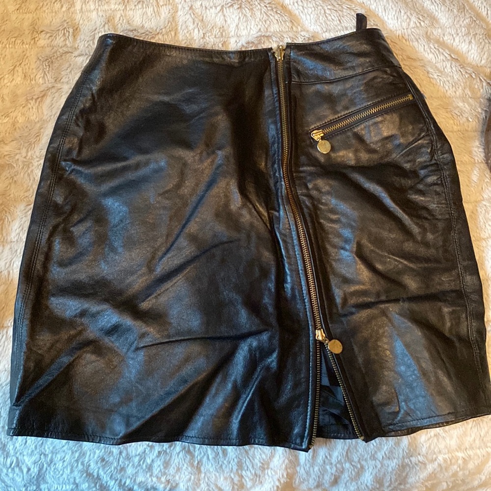 Real leather skirt